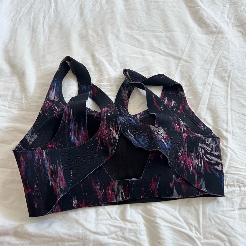 PINK Victoria's Secret Black and Purple Sports Bra